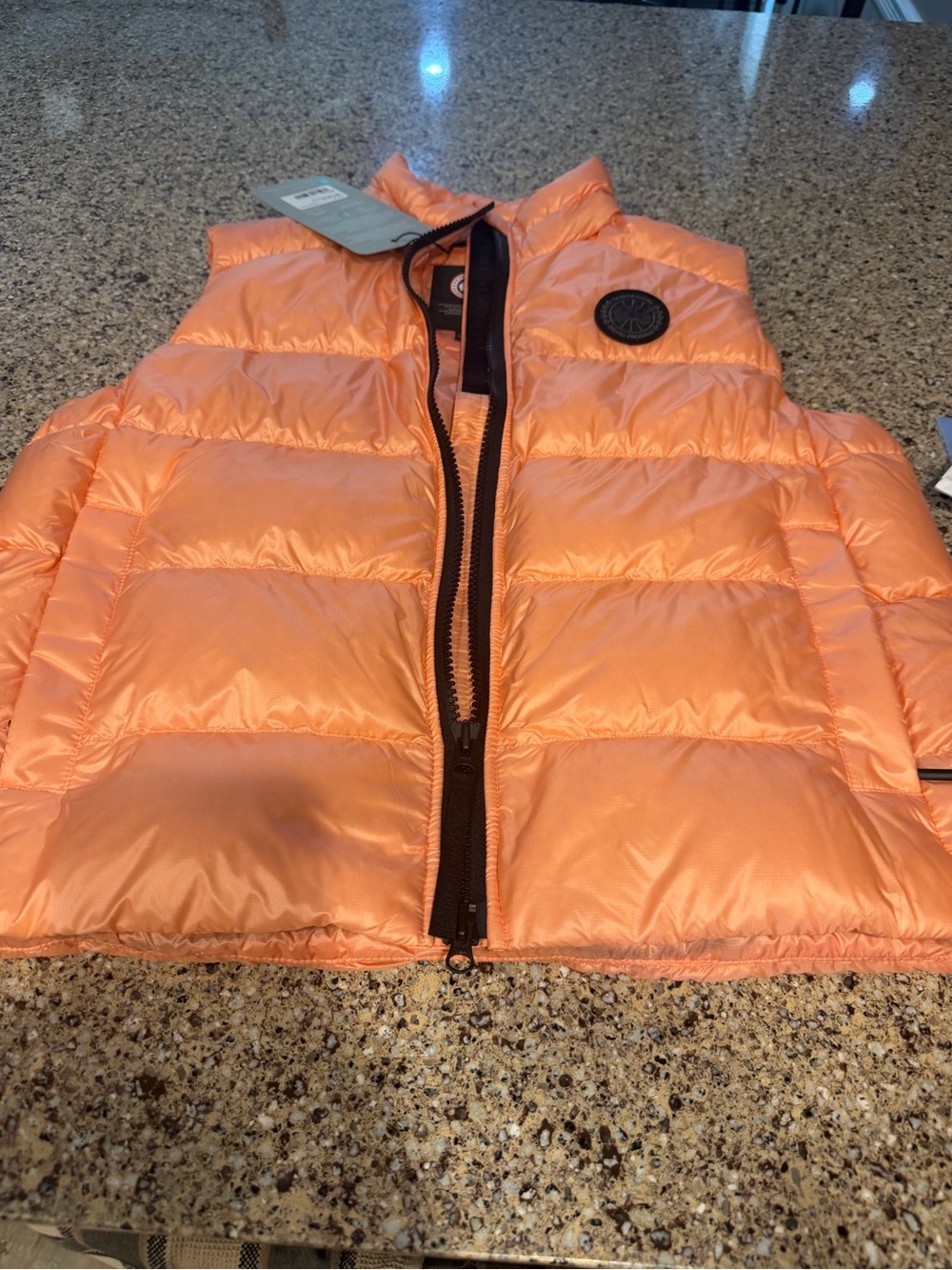 Canada Goose Coral Orange Down Puffer Vest. Size L Woman’s.475.00